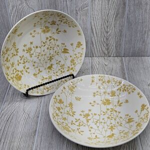 Vtg Sheffield Golden Meadow Ironstone 9" Round Vegetable Serving Bowls Set of‎ 2